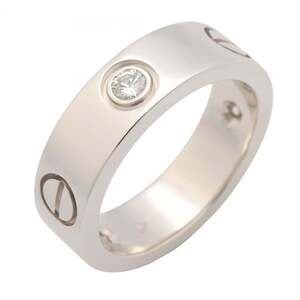 CARTIER Authentic 18k Silver Diamond Love Ring